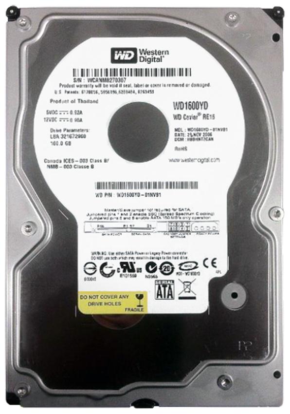 WD1600YD Western Digital Caviar 160GB 7200RPM SATA 3Gbps 16MB Cache 3.5-inch Internal Hard Drive