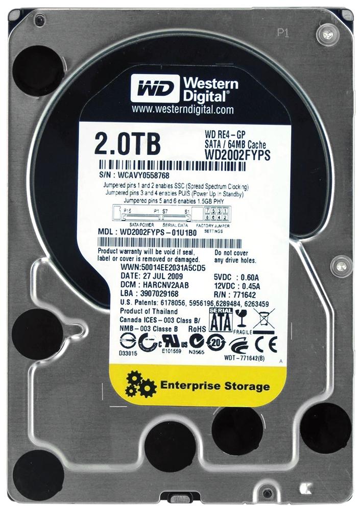 WD2002FYPS Western Digital RE4 2TB SATA 3.0 Gbps Hard Drive