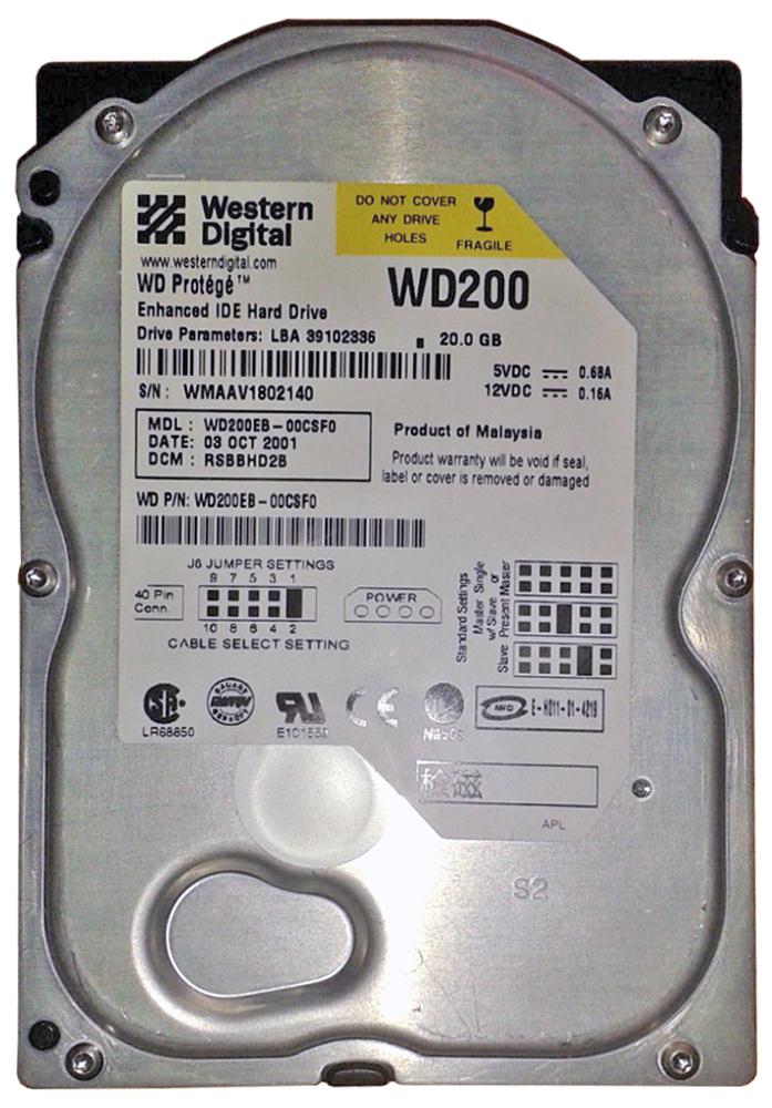 WD200EB-00CSF0 Western Digital Protege 20GB 5400RPM ATA-100 2MB Cache 3.5-inch Internal Hard Drive