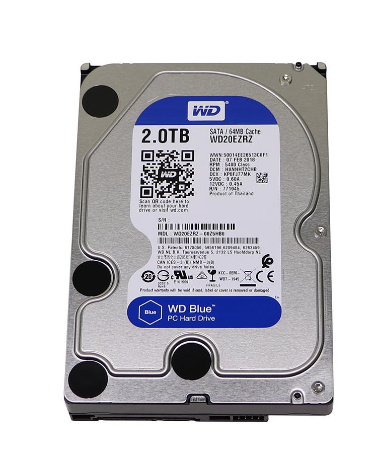WD20EZRZ-OOZ5HBO Western Digital Blue 2TB 5400RPM SATA 6Gbps 64MB Cache 3.5-inch Internal Hard Drive