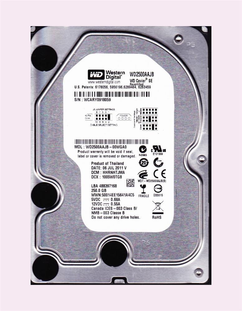 WD2500AAJB-00WGA0 Western Digital Caviar SE 250GB 7200RPM ATA-100 8MB Cache 3.5-inch Internal Hard Drive
