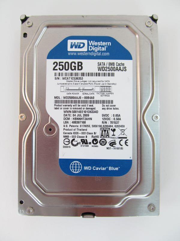 WD2500AAJS-00B4A0 Western Digital Caviar Blue 250GB 7200RPM SATA 3Gbps 8MB Cache 3.5-inch Internal Hard Drive