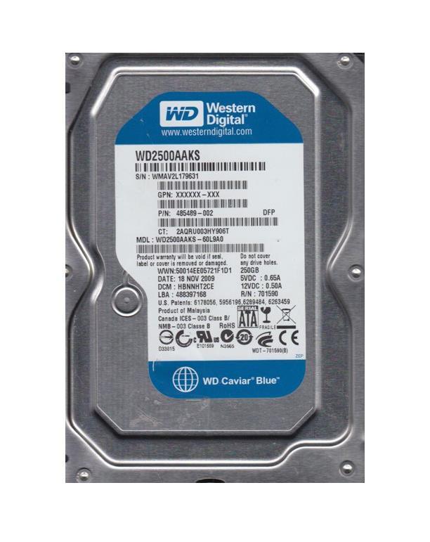 WD2500AAKS-60L9A0 Western Digital Caviar Blue 250GB 7200RPM SATA 3Gbps 16MB Cache 3.5-inch Internal Hard Drive