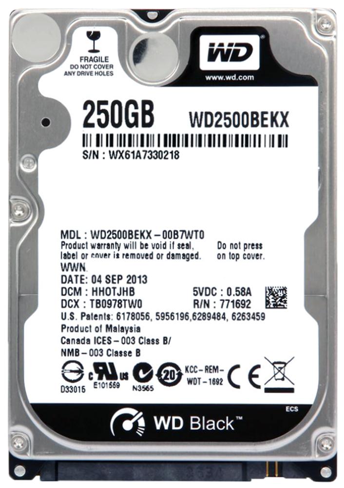 WD2500BEKX Western Digital Black 250GB 7200RPM SATA 6Gbps 16MB Cache 2.5-inch Internal Hard Drive