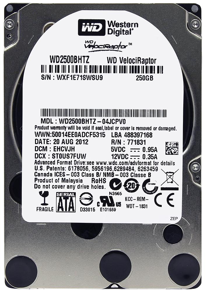 WD2500BHTZ Western Digital VelociRaptor 250GB 10000RPM SATA 6Gbps 64MB Cache 2.5-inch Internal Hard Drive