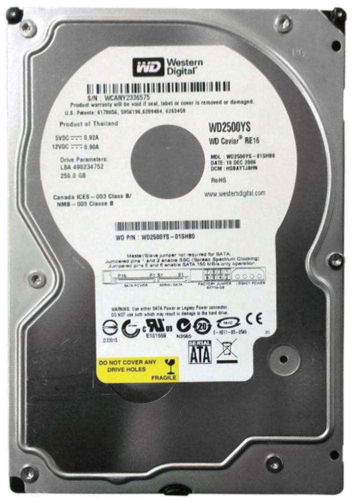 WD2500YS-23SHB0 Western Digital RE 250GB 7200RPM SATA 3Gbps 16MB Cache 3.5-inch Internal Hard Drive