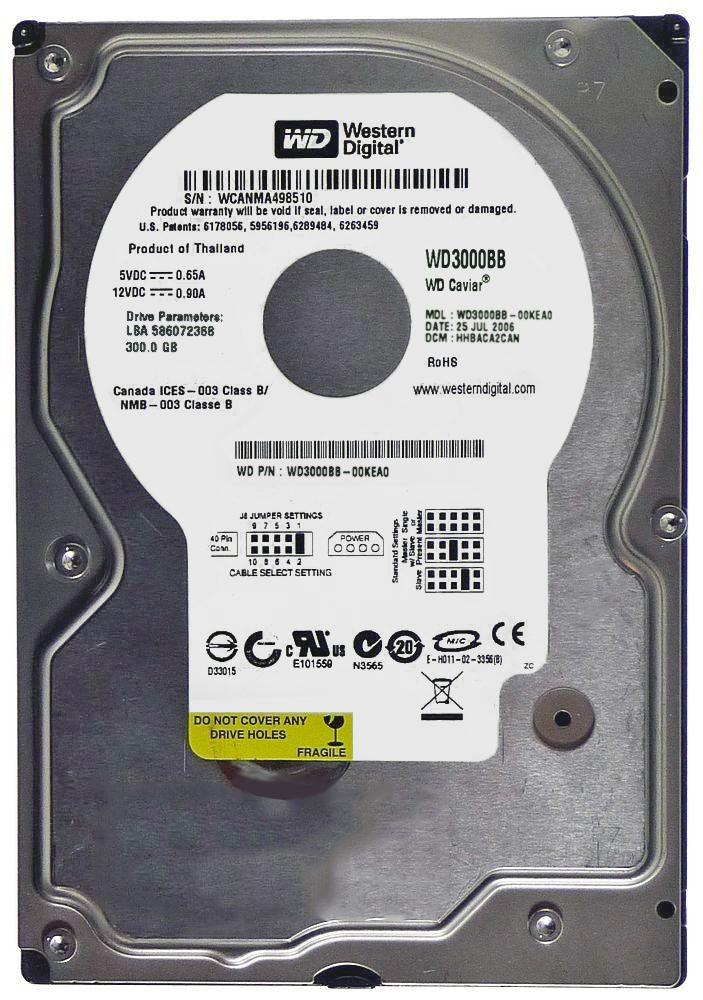 WD3000BB-00KEA0 Western Digital Caviar Blue 300GB 7200RPM ATA-100 2MB Cache 3.5-inch Internal Hard Drive