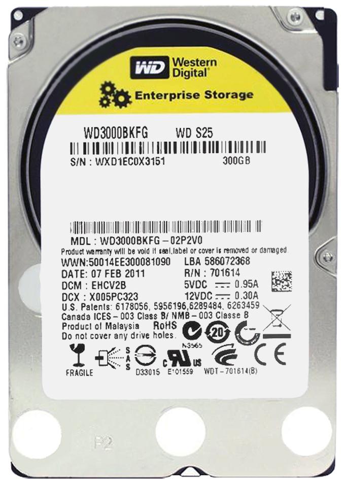 WD3000BKFG-02P2V0 Western Digital S25 300GB 10000RPM SAS 6Gbps 16MB Cache 2.5-inch Internal Hard Drive