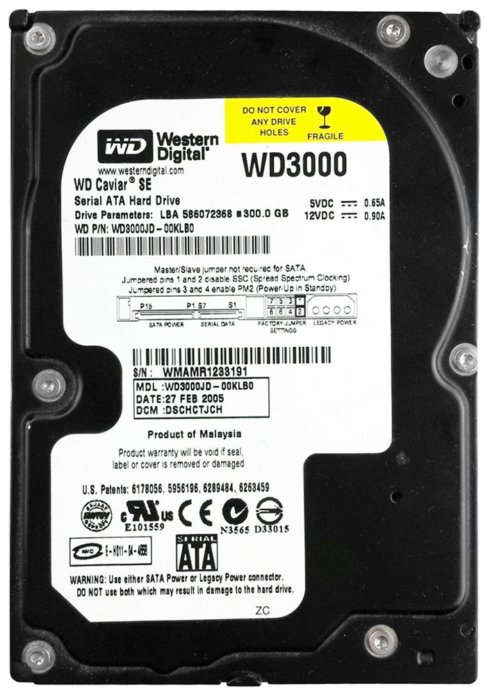 WD3000JD-00KLB0 Western Digital Caviar SE 300GB 7200RPM SATA 1.5Gbps 8MB Cache 3.5-inch Internal Hard Drive