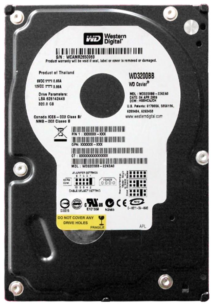 WD3200BB Western Digital Caviar Blue 320GB 7200RPM ATA-100 2MB Cache 3.5-inch Internal Hard Drive