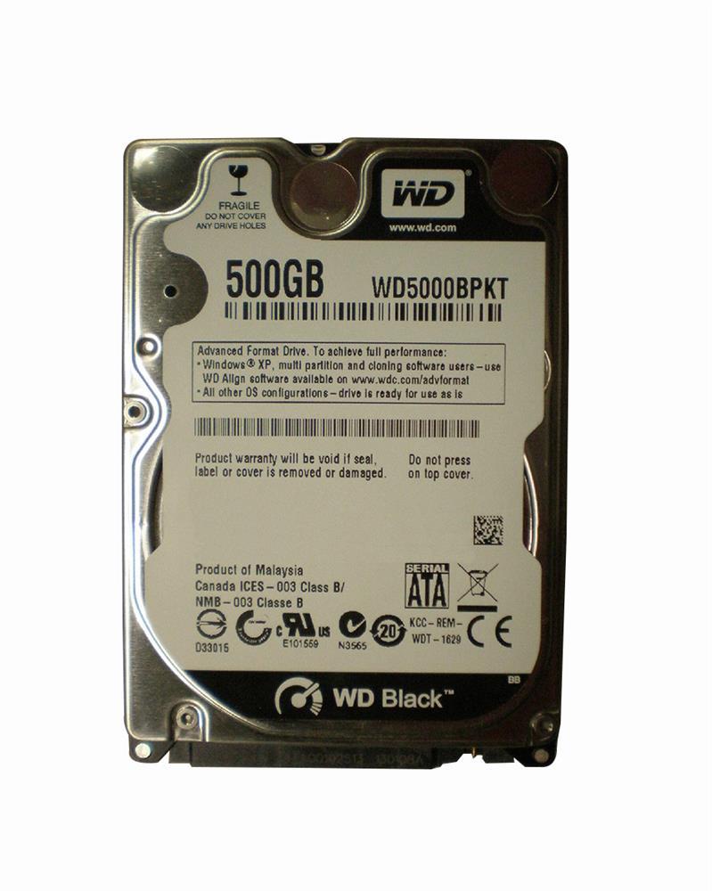 WD5000BPKT06 Western Digital Scorpio Black 500GB 7200RPM SATA 3Gbps 16MB Cache 2.5-inch Internal Hard Drive