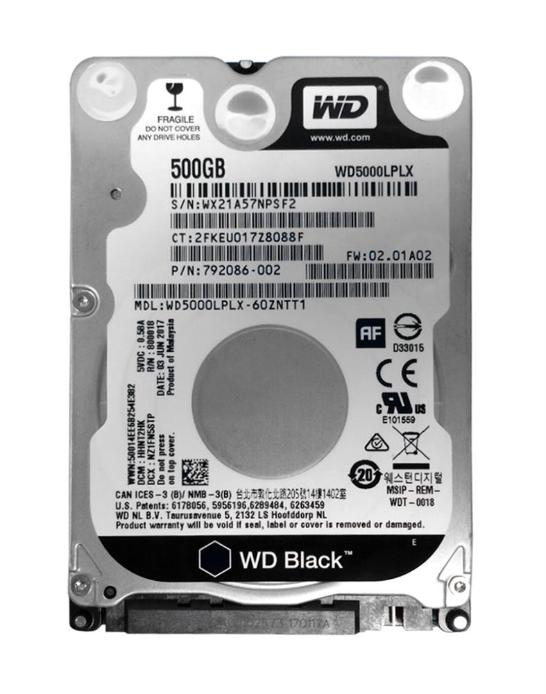 WD5000LPLX-60ZNTT1 Western Digital Black 500GB SATA 6.0 Gbps Hard Drive