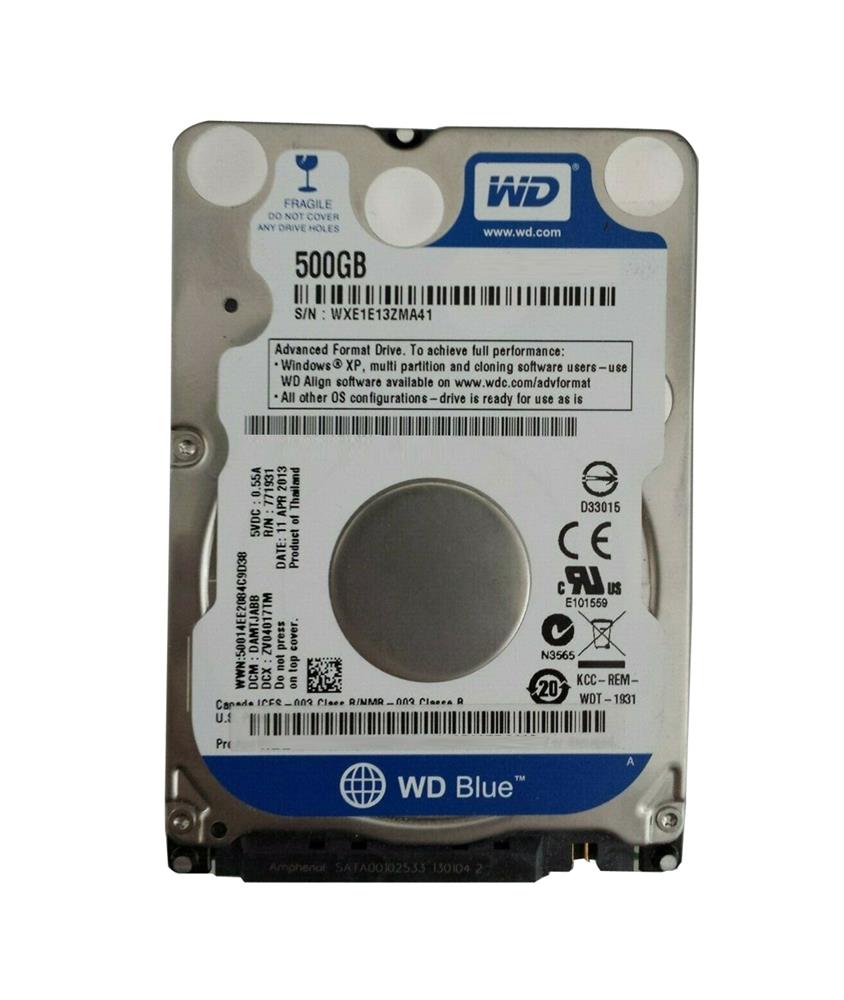 WD500LPVX Western Digital Blue 500GB 5400RPM SATA 6Gbps 8MB Cache 2.5-inch Internal Hard Drive