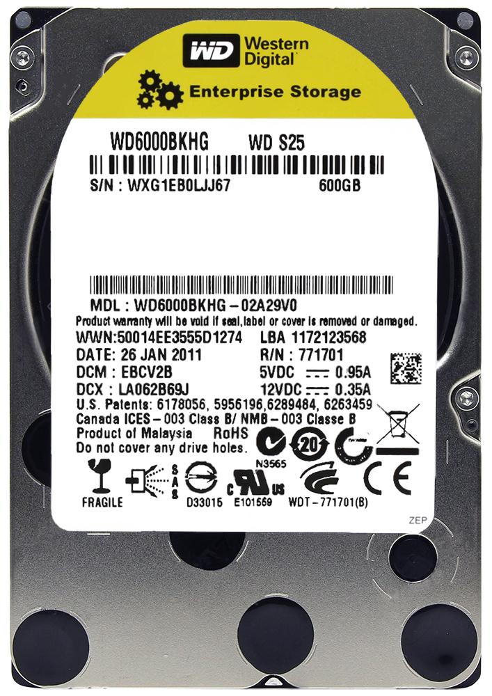 WD6000BKHG Western Digital S25 600GB 10000RPM SAS 6Gbps 32MB Cache 2.5-inch Internal Hard Drive