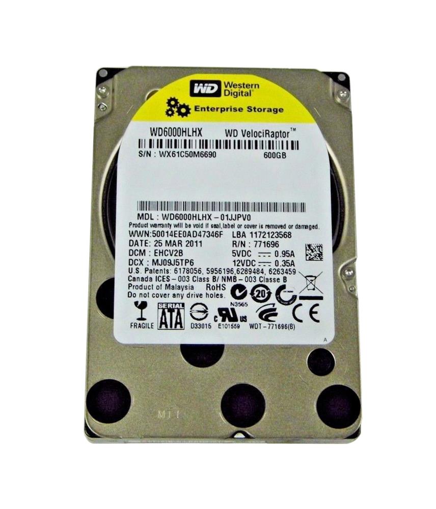WD6000HLHX-01JJPV0 Western Digital VelociRaptor 600GB 10000RPM SATA 6Gbps 32MB Cache 3.5-inch Internal Hard Drive