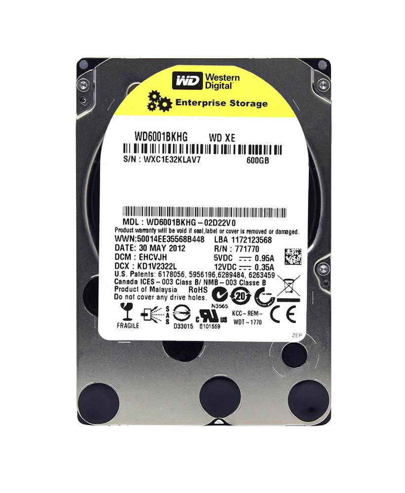 WD6001BKHG-18D22V0 Western Digital Xe 600GB 10000RPM SAS 6Gbps 32MB Cache 2.5-inch Internal Hard Drive
