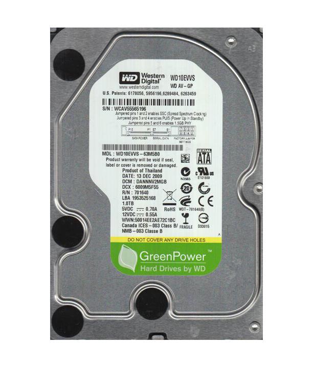 WD7500AAVS-63M5B0 Western Digital Caviar Green 750GB 5400RPM SATA 3Gbps 8MB Cache 3.5-inch Internal Hard Drive