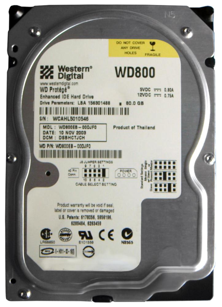 WD800EB-00DJF0 Western Digital Protege 80GB 5400RPM ATA-100 2MB Cache 3.5-inch Internal Hard Drive