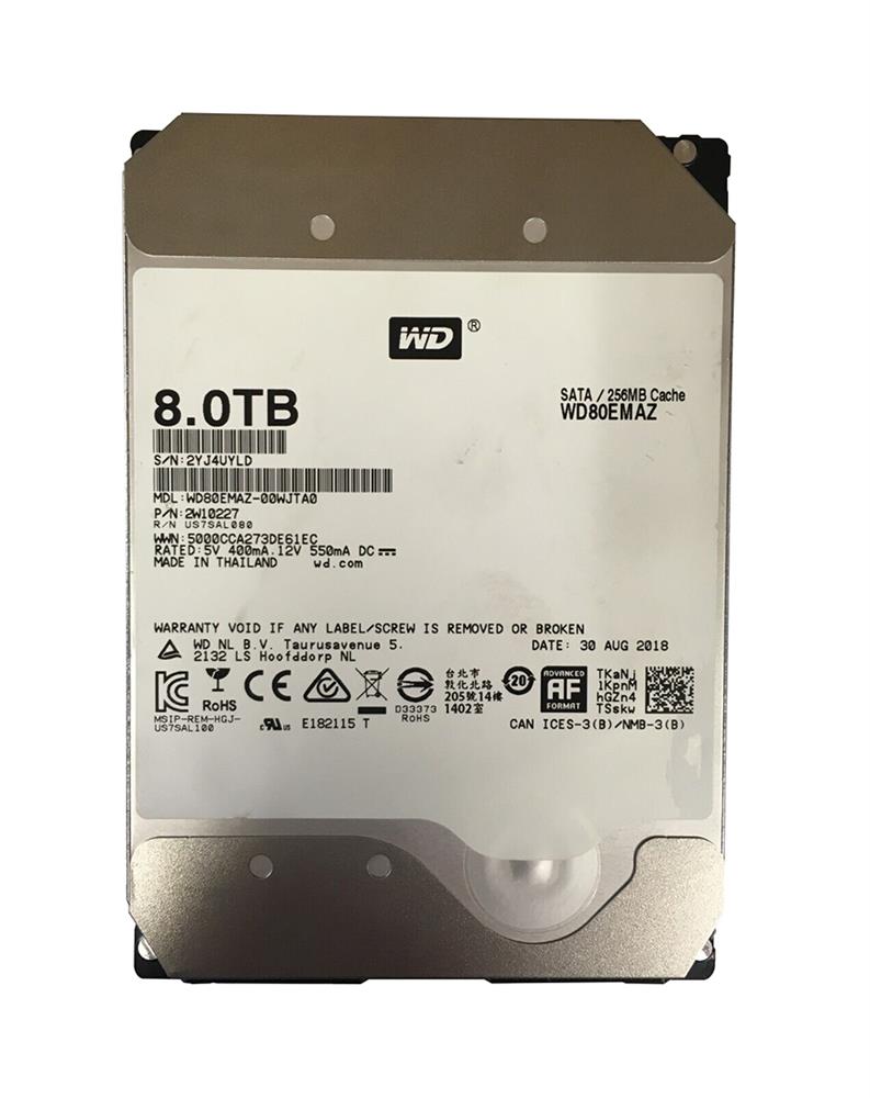 WD80EMAZ Western Digital Red 8TB 5400RPM SATA 6Gbps 256MB Cache 3.5-inch Internal Hard Drive
