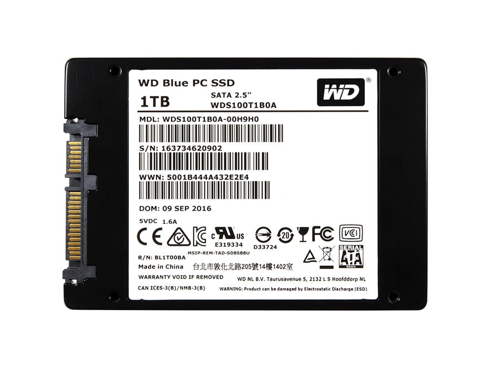 WDS100T1B0A-00H9H0 Western Digital Blue 1TB SATA 6Gbps 2.5-inch Internal Solid State Drive (SSD)