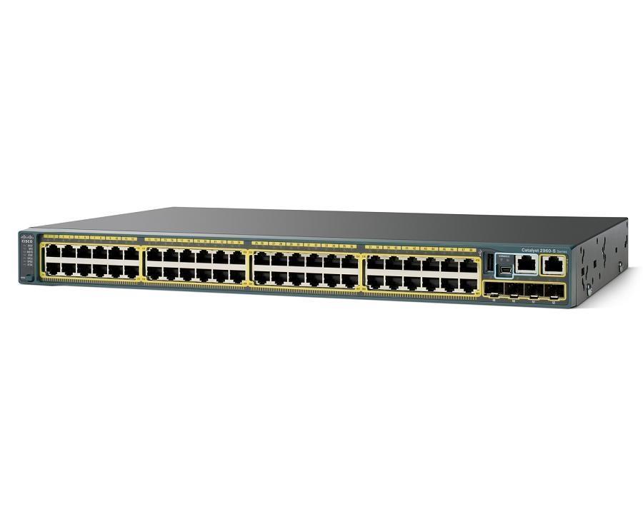 WS-C2960S-F48TS-L-BU Cisco Catalyst 2960-sf 48-Ports 10/100 RJ-45 Manageable Rack-mountable Fast Ethernet Switch with 4x SFP GE Uplink Ports (Refurbished)
