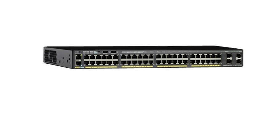 WS-C2960X48LPSL-RF Cisco Catalyst 2960X-48LPS-L 48-Ports 10/100/1000Base-T RJ-45 PoE USB Manageable Layer2 Rack-mountable Modular Switch with 4x SFP Ports (Refurbished)
