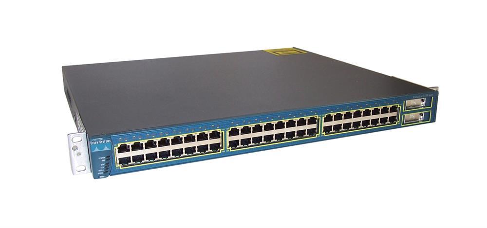 WS-C3550-48-SMI Cisco Catalyst 3550 48-Ports Multilayer Stackable Managed Switch with 2x GBIC based Ethernet Ports (Refurbished)