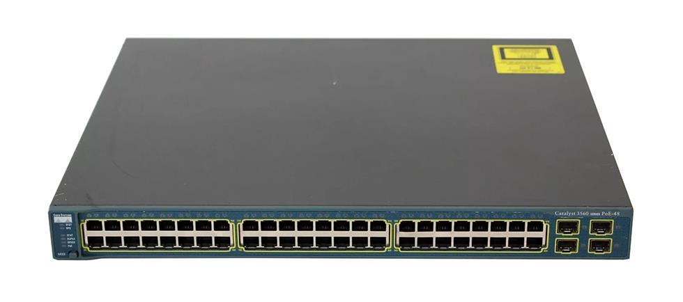 WS-C3560-48TS-S Cisco Catalyst 3560 48-Ports 10/100 Gigabit Ethernet Layer 3 Managed Switch with 4x Gigabit SFP Ports (Refurbished)
