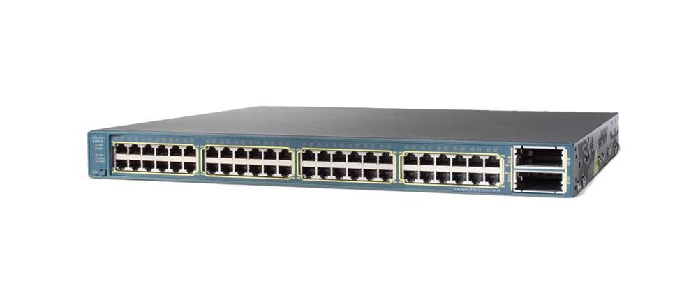 WS-C3560E-48PD-S Cisco Catalyst 3560E 48-Ports 10/100/1000 PoE+2 10GE(X2) 750W IPB Switch (Refurbished)