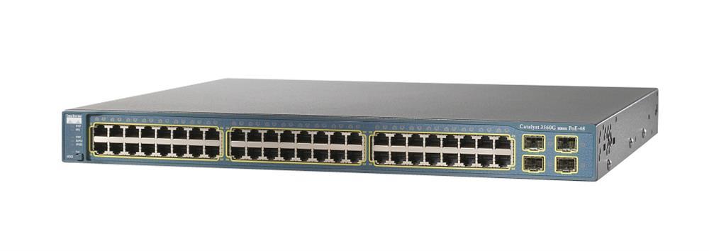 WS-C3560G-24PS-E Cisco Catalyst 3560 Series 24-Ports 10/100/1000 PoE Switch with 4x SFP and Enhanced Multilayer Software Image (Refurbished)