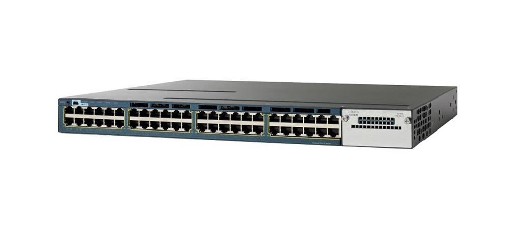 WS-C3560X-48T-E-RF Cisco Catalyst 3560-X 48-Ports 10/100/1000Base-T RJ-45 USB Manageable Layer3 Rack-mountable 1U Ethernet Switch with 1x Expansion Slot (Refurbished)