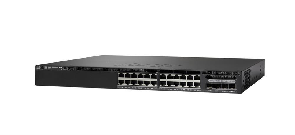 WS-C3650-24TD-L= Cisco 24-Ports 10/100/1000Base-T RJ-45 Manageable Layer4 Rack-mountable 1U and Desktop Switch with 4x 10 Gigabit Ethernet Uplink Ports (Refurbished)
