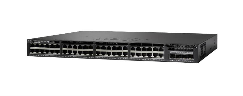 WS-C3650-48PQ-S-RF Cisco Catalyst 3650-48P 48-Ports 10/100/1000Base-T RJ-45 PoE+ Manageable Layer4 Rack-mountable 1U Switch with 4x SFP+ Ports (Refurbished)
