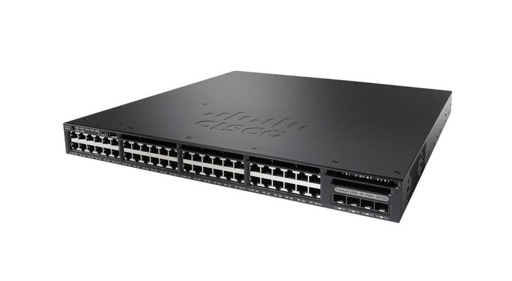 WS-C3650-48TS-S= Cisco Catalyst 3650 48-Ports 10/100/1000Base-T RJ-45 Manageable Layer4 Rack-mountable 1U Stackable Switch with 4x SFP Ports (Refurbished)