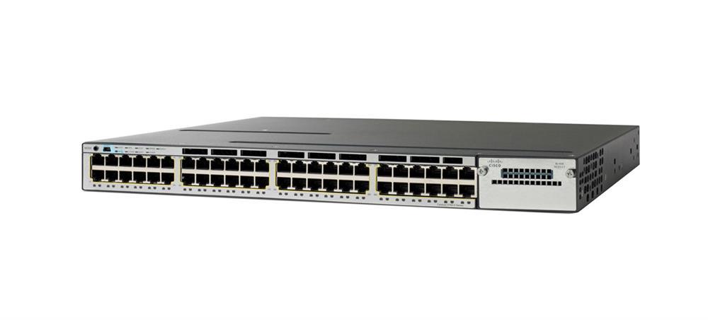 WS-C3850-48F-E-RF Cisco Catalyst 3850 48-Ports 10/100/1000Base-T RJ-45 PoE+ Manageable Layer3 Rack-mountable 1U and Desktop Stackable Switch (Refurbished)