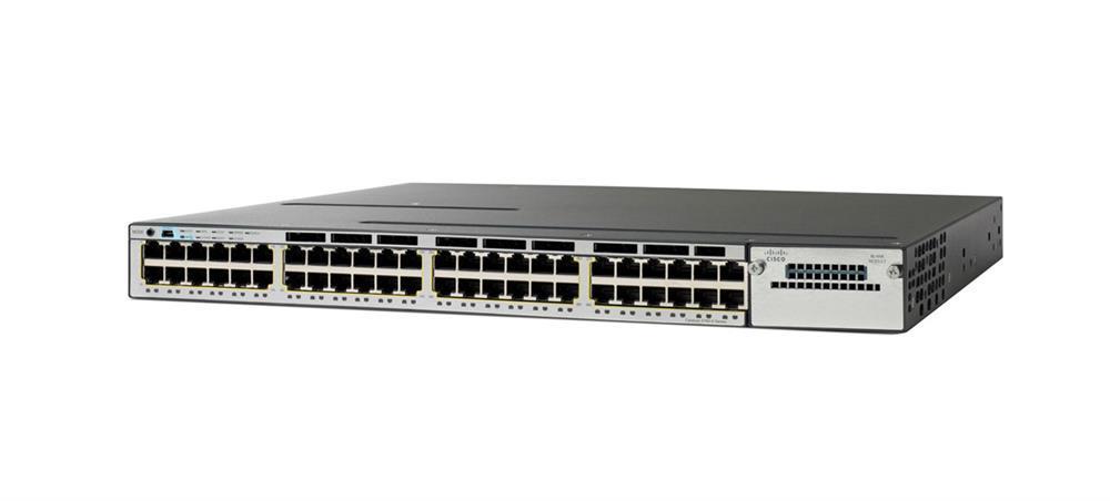 WS-C3850-48P-E-RF Cisco Catalyst 3850 48-Ports 10/100/1000Base-T RJ-45 PoE+ Manageable Layer2 Rack-mountable 1U and Desktop Stackable Switch (Refurbished)