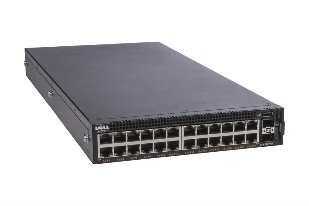 X1026P Dell Networking X1026 24-Ports SFP 10/100/1000Base-T PoE Manageable Layer 2 Rack-Mountable Gigabit Ethernet Switch (Refurbished)