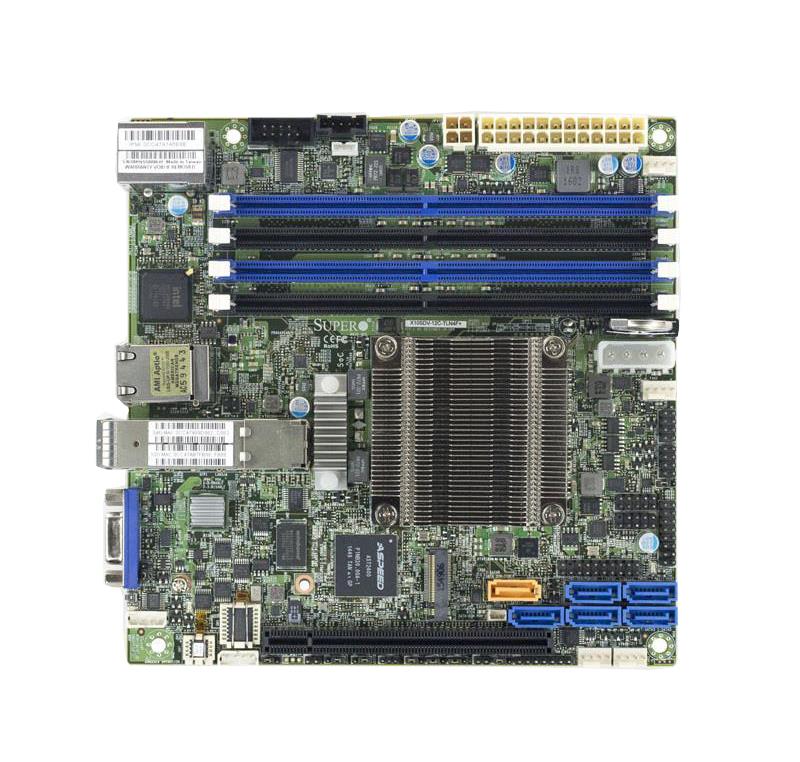 X10SDV-12C-TLN4F-O SuperMicro X10SDV-12C-TLN4F Socket FCBGA1667 System On Chipset Intel Xeon D-1557 Processors Support DDR4 4x DIMM 6x SATA3 6.0Gb/s Mini-ITX Server Motherboard (Refurbished)