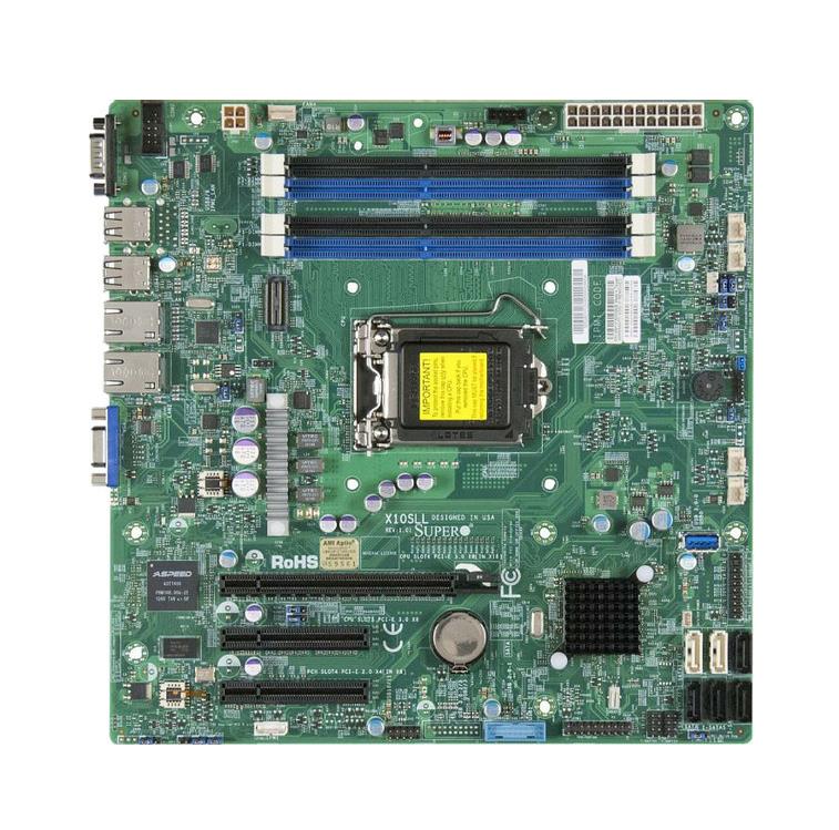 X10SLL+-F-O SuperMicro X10SLL+-F Socket LGA 1150 Intel C222 Express Chipset Intel Xeon E3-1200 v3/ 4th Gen Core i3/ Pentium/ Celeron Processors Support DDR3 4x DIMM 2x SATA3 6.0Gb/s Micro-ATX Server Motherboard (Refurbished)