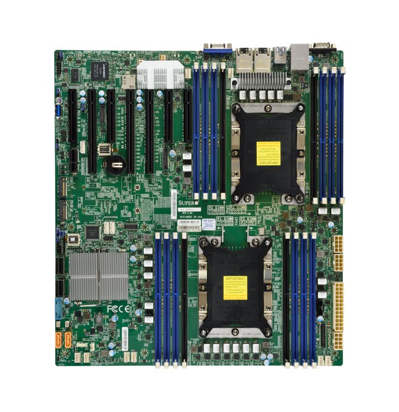 X11DPH-i SuperMicro Socket LGA 3647 Intel C621 Chipset Intel Xeon Scalable Processors Support DDR4 16x DIMM 10x SATA3 6.0Gb/s Extended-ATX Motherboard (Refurbished)