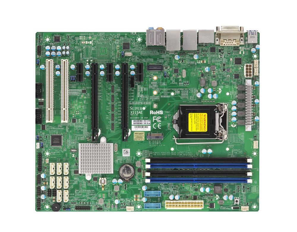 X11SAE-B SuperMicro Socket H4 LGA 1151 Xeon E3-1200 v5 / v6 Intel C236 Chipset DDR4 4 x DIMM 8 x SATA 6Gbps ATX Server Motherboard (Refurbished)