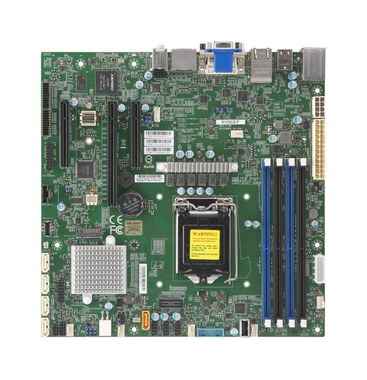 X11SCZ-F SuperMicro Socket LGA 1151 Intel C246 Chipset 8th/9th Generation Core i9 / i7 / i5 / i3 / Pentium / Celeron / Xeon E-2100/E-2200 Processors Support DDR4 4x DIMM 5x SATA3 6.0Gb/s uATX Server Motherboard (Refurbished)