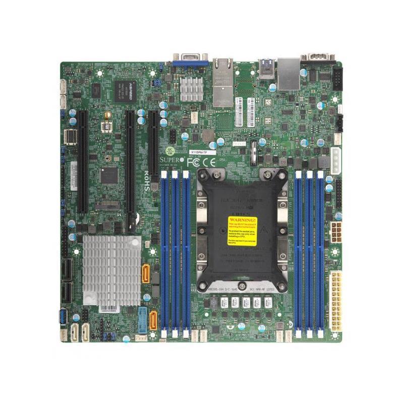 X11SPMTFO SuperMicro X11SPM-TF Socket LGA 3647 Intel C622 Chipset Xeon Scalable Processors Support DDR4 6x DIMM 12x SATA3 6.0Gb/s Micro-ATX Server Motherboard (Refurbished)