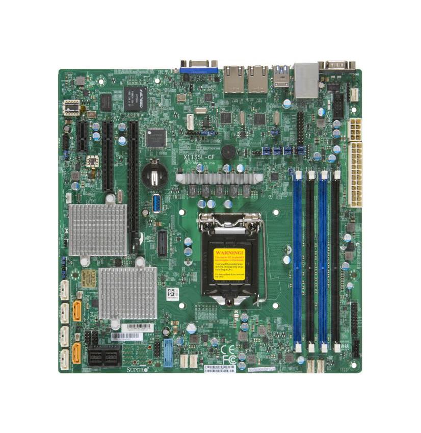 X11SSL-CF SuperMicro Socket LGA 1151 Intel C232 Chipset Intel Xeon E3-1200 v6/v5 7th/6th Generation Core i3 / Pentium / Celeron Processors Support DDR4 4x DIMM 6x SATA3 6.0Gb/s Micro-ATX Server Motherboard (Refurbished)