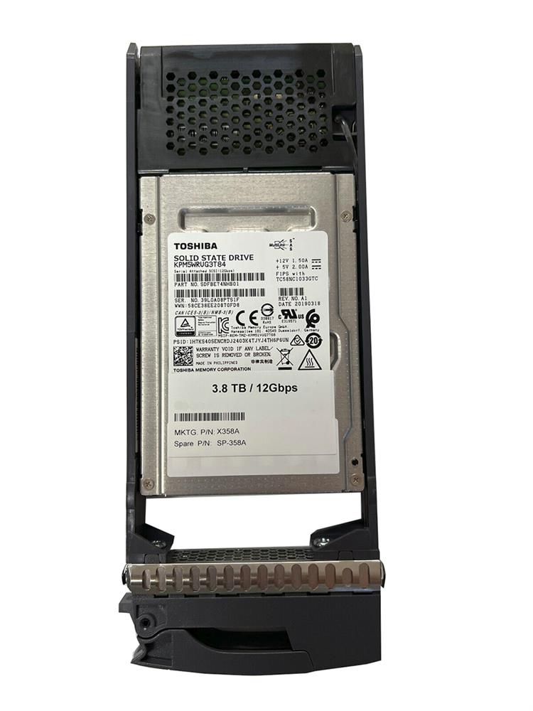 X358A NetApp 3.8TB SAS 12Gbps (NSE) 2.5-inch Internal Solid State Drive (SSD) for DS224C