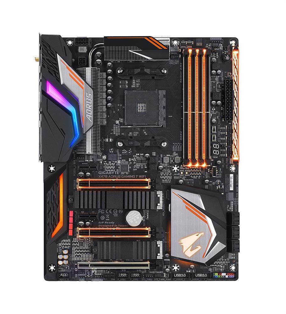 X470 AORUS GAMING 7 WIFI Gigabyte Socket AM4 AMD X470 Chipset AMD Ryzen Processors Support DDR4 4x DIMM 6x SATA 6.0Gb/s ATX Motherboard (Refurbished)