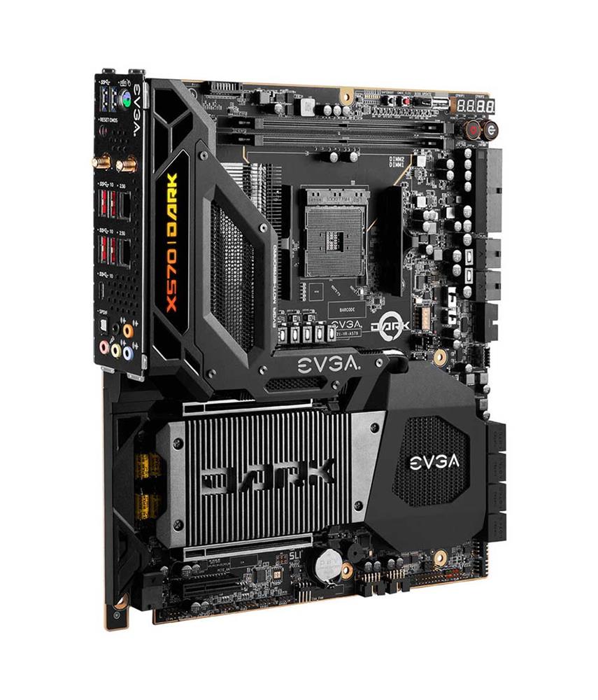 X570 Dark EVGA Socket AM4 AMD X570 Chipset AMD Ryzen 5000 / 5000G / 4000G / 3000 Series Processors Support DDR4 2x DIMM 8x SATA3 6.0Gb/s Extended ATX Motherboard (Refurbished)