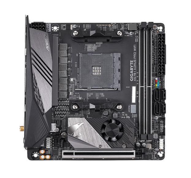 X570IAORUSPROWIFIrev10 Gigabyte Socket AM4 AMD X570 Chipset AMD Ryzen Processors Support DDR4 2x DIMM 4x SATA 6.0Gb/s Mini-ITX Motherboard (Refurbished)