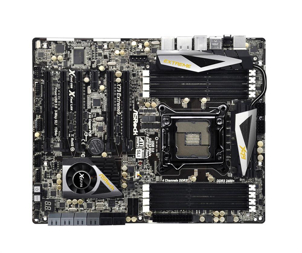 X79-EXTREME9 ASRock Socket 2011 Intel X79 Chipset Core i7 Processors Support DDR3 8x DIMM 4x SATA2 3.0Gb/s ATX Motherboard (Refurbished)