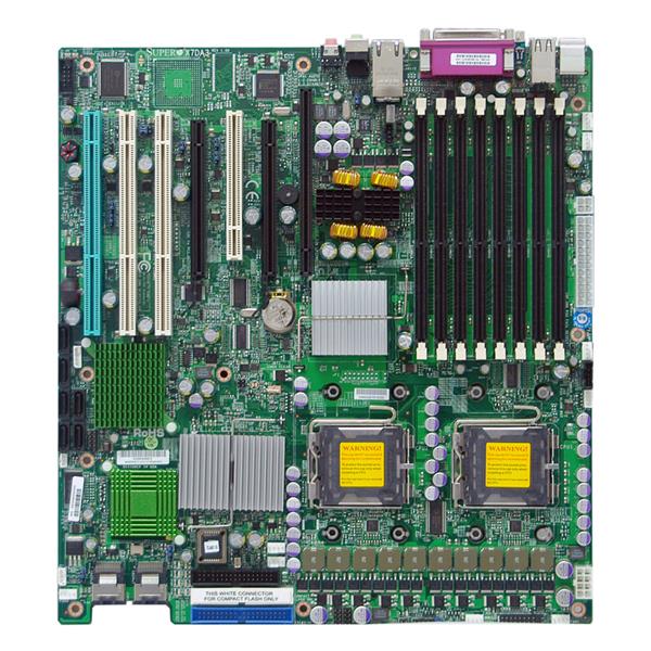 X7DA3 SuperMicro Dual Socket LGA 771 Intel 5000X Chipset Quad & Dual 64-Bit Intel Xeon Processors Support DDR2 8x DIMM 6x SATA 3.0Gb/s Extended-ATX Server Motherboard (Refurbished)